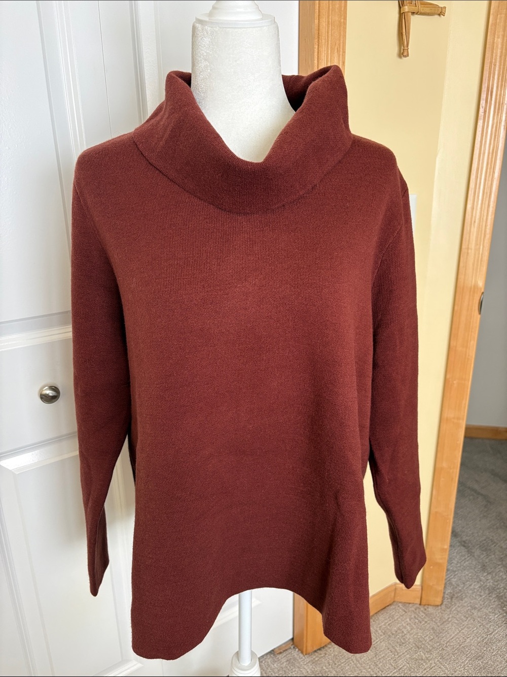 J. Jill Cowl Neck Sweater in Rust Brown